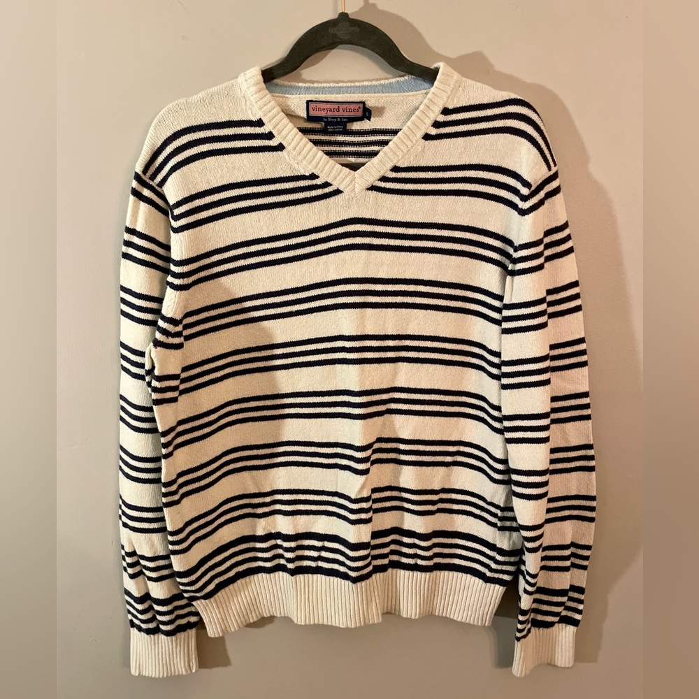 Vineyard Vines Navy Stripe Sweater Shep Ian